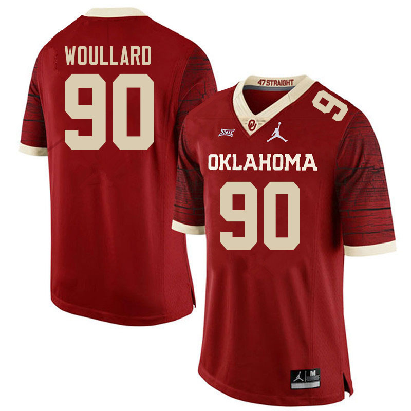 Men #90 Caiden Woullard Oklahoma Sooners College Football Jerseys Stitched-Retro